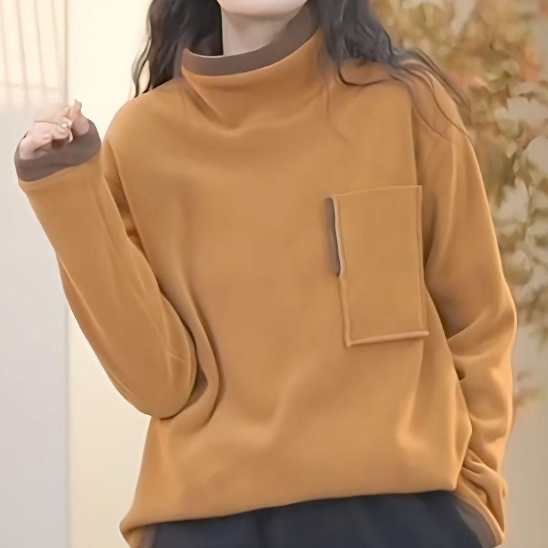 

Autumn and Winter New Long-sleeved Double-sided Polar Fleece Sweatshirt Large Size New Fake Two-piece 4XL абрикосовий