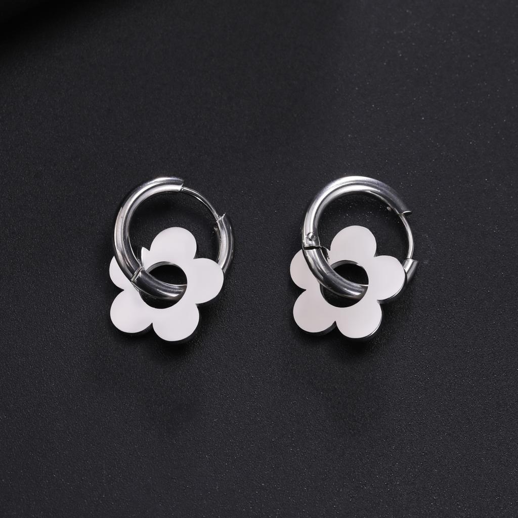 Cazador Kpop Flower Women's Earrings Gold Color Stainless Steel Jewelry' Drop Earrings Trend 2026 Birthday Gift Wholesale