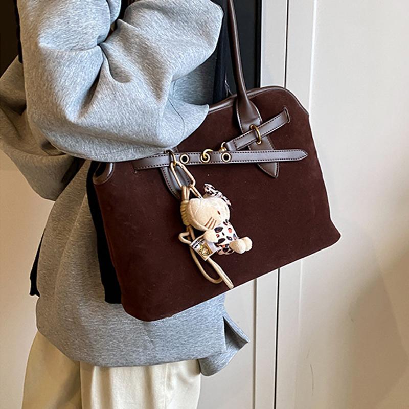 New Leopard Stitching Tote Bag Fashion Retro Matte Large-capacity Handbag Daily Commuter Shoulder Bag