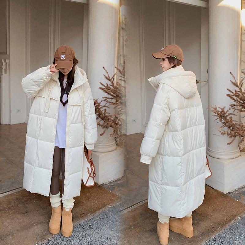 2025 winter down cotton coat large size over knee long cotton-padded coat women fashionable cotton-padded coat