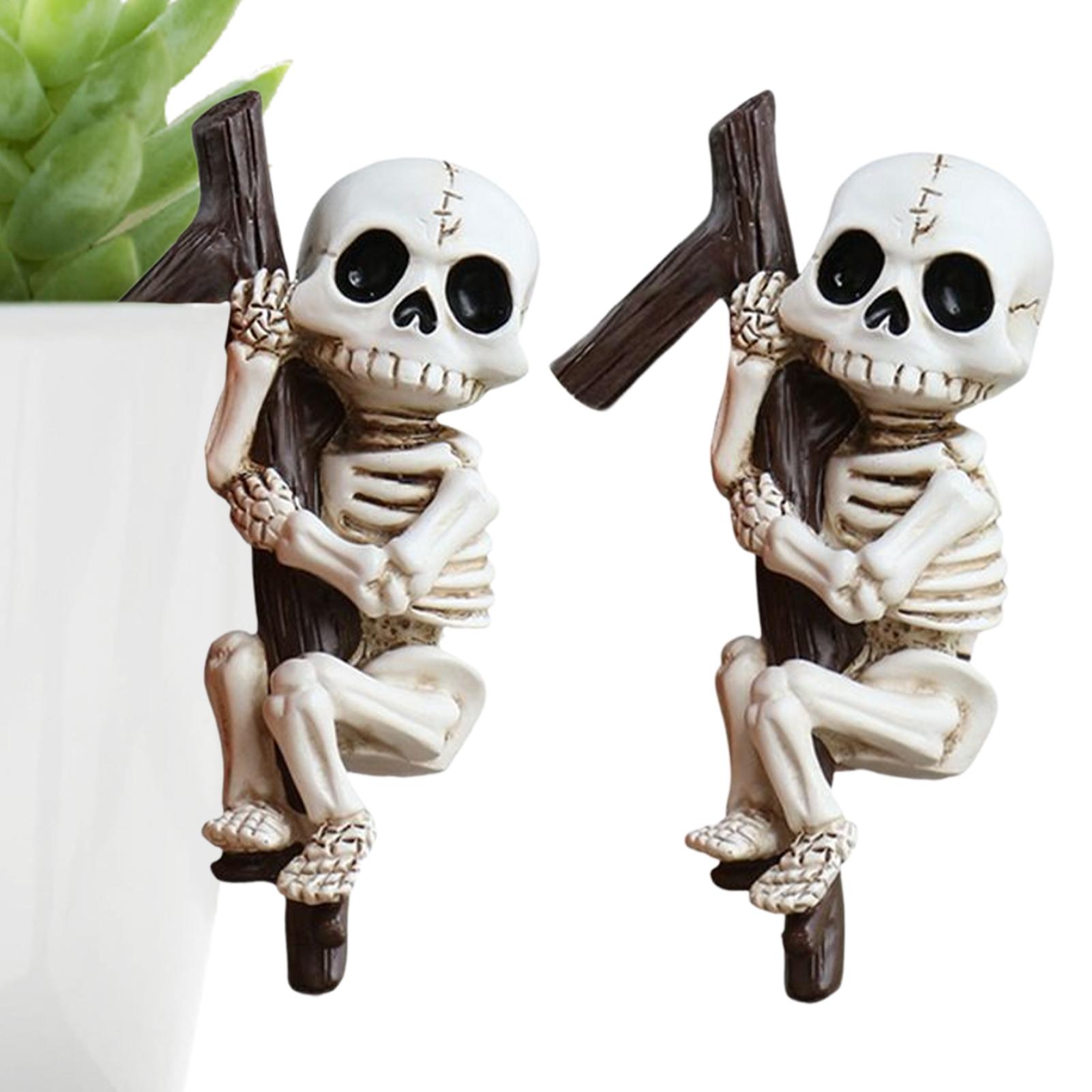 

Halloween Skeleton Decorations Skull Spooky Decor Plant Pots Hanger 2 Pieces Resin Halloween Decorations for Pen Holder Planter China Mainland