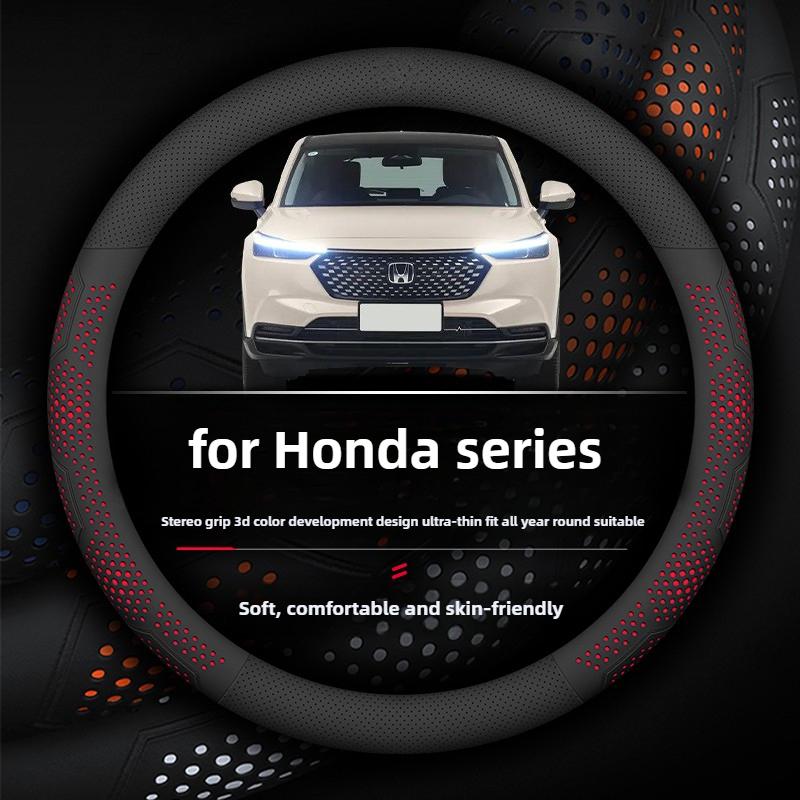 Leather Car Steering Wheel Cover for Honda HRV CRV Pilot Civic City ZRV Passport 2024 2025 2026 Accessories