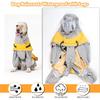 LIANZIMAU Waterproof Dog Raincoat 4 Legs with Leash Hook Reflective Adjustable Belly Strap Clear Hood Lightweight Polyester for Small Medium Large