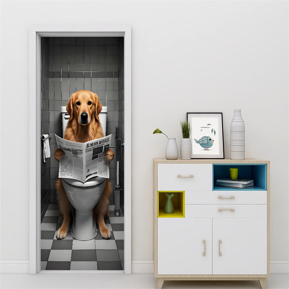 Fantastic Animal Self-Adhesive Wallpaper, Bedroom Self-Dipping 3D Door Sticker, Advanced Waterproof Door Frame Sticker