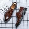 Men's Genuine Leather Business Shoes Lace Up Banquet Dress Shoes Non Slip Men's Casual Leather Shoes Pointed New Wedding Shoes