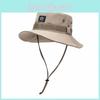 Fishermans Hat Outdoor With Wide Brim Drawstring Design And Letter Decoration