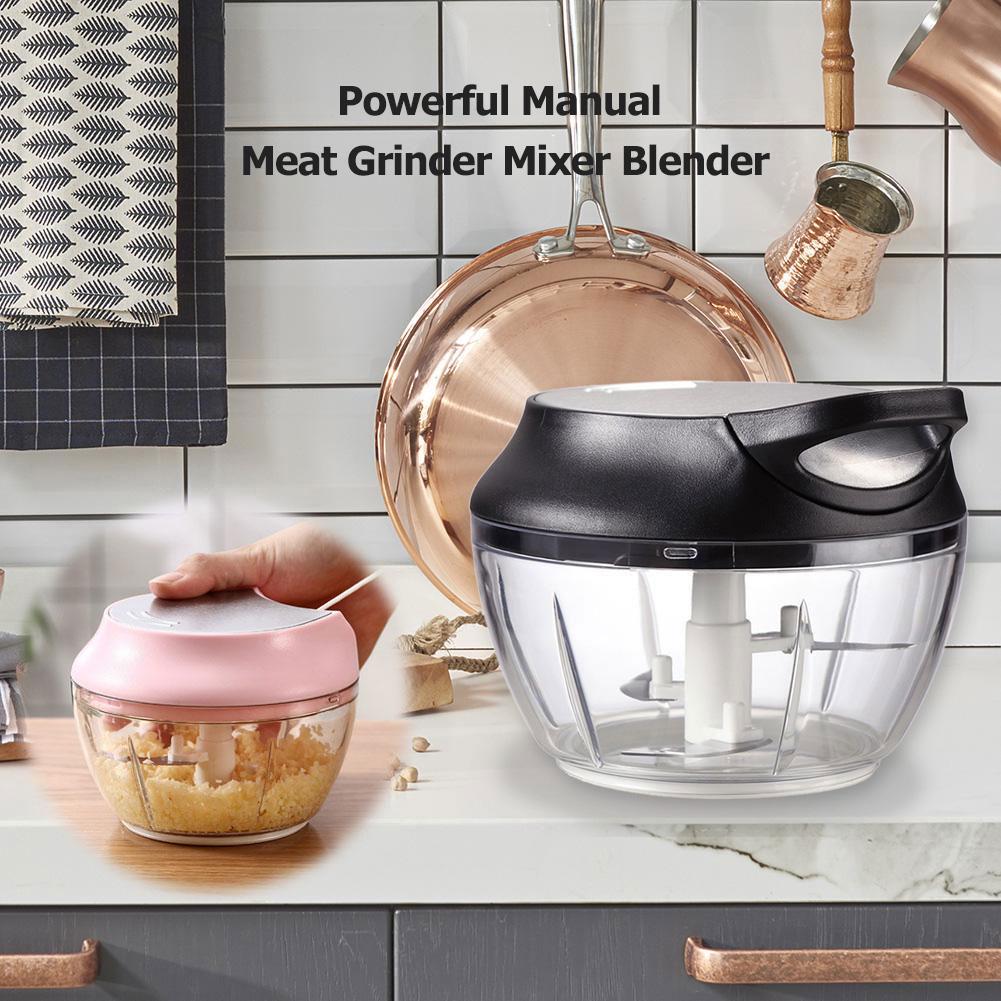 Buy Multifunctional Powerful Manual Meat Grinder Mixer Blender Chop Vegetable Nuts Shredders at