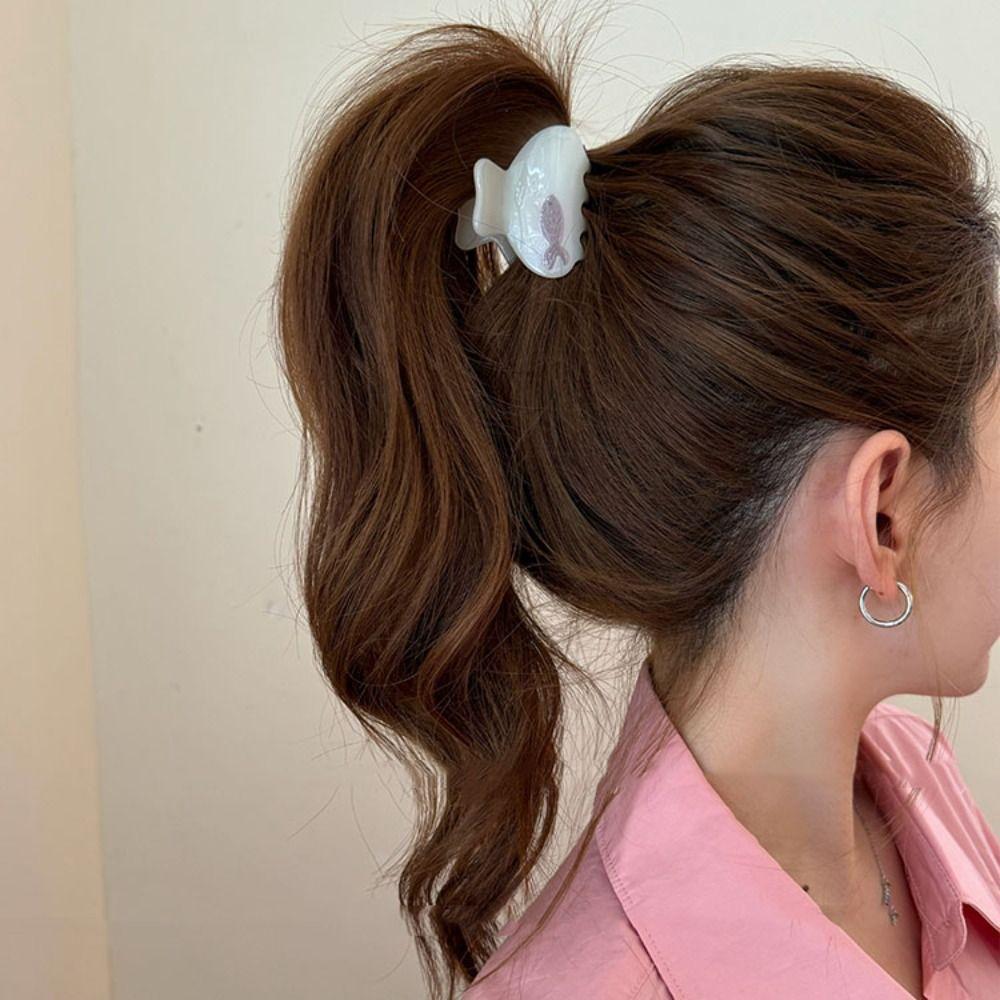 Small Shark Clip Acetate Hair Claw Animal Animal Hair Clip Fashion Fish Hair Claw  Daily