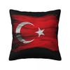 Die Republik Türkei Flagge Quadratische Kissenhülle Kissenbezug Polyester Kissen Dekoration Komfort Wurfkissen für Zuhause Schlafzimmer