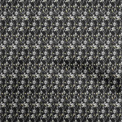 Cotton Flex Black Fabric Floral Fabric For Sewing Printed Craft Fabric By The Yard 40 Inch