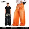 Unisex Streetwear Gerade Hosen Mit Gestickten Buchstaben Baumwollmischung Freizeit Hosen