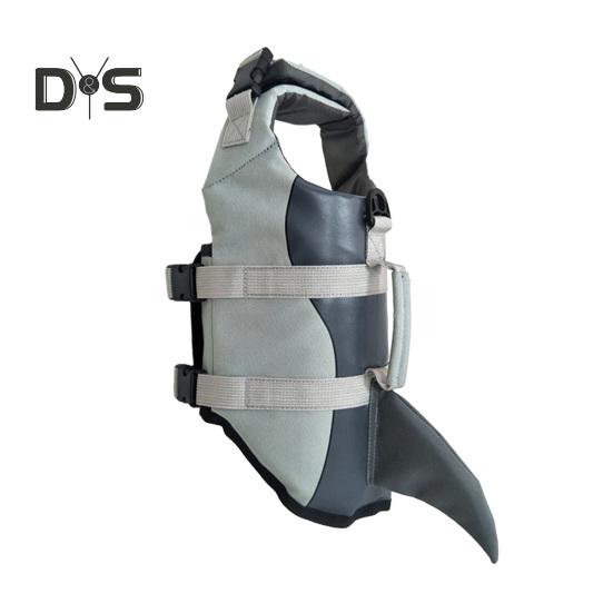 

Купальник для домашних животных с легко открывающимися и закрывающимися застежками-липучками, спасательный жилет для собак с высокой плавучестью, светоотражающие шнурки, держатель поводка с D-образным кольцом XS серебряный серый