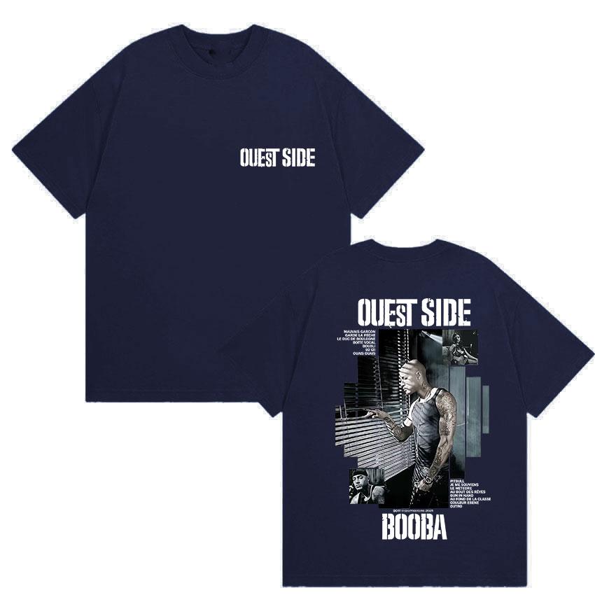 Rapper BOOBA OUEST SIDE Tour 2025 Graphic T Shirt Mens Hip Hop Retro Style Short Sleeve Tshirts 100 Cotton Tshirt Streetwear