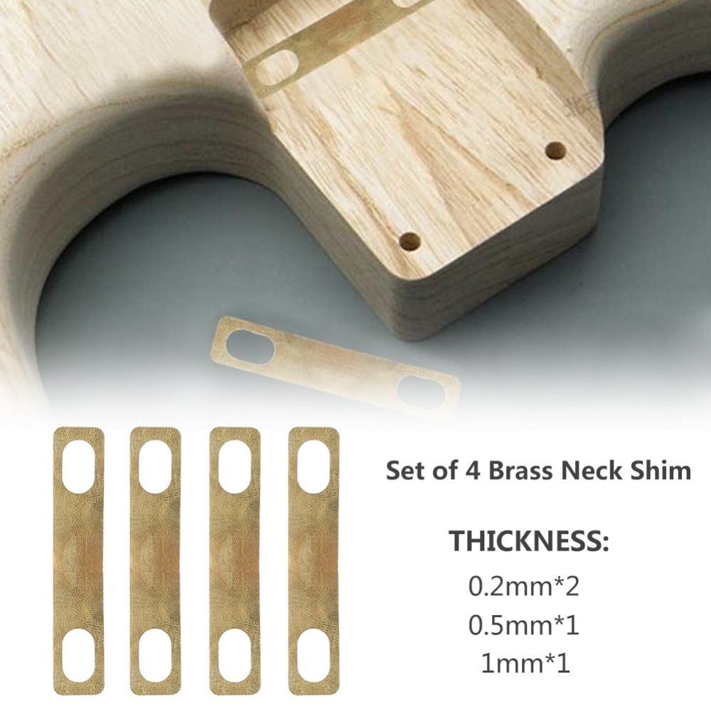 4Pcs/Set Brass Guitar Neck Shim Thickness Electric Guitar Reinforcement Plates  Guitar And Bass Bolt