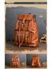 Chaozhou Vintage Handmade Leather Backpack for Casual Travel, 14-Inch Laptop Bag