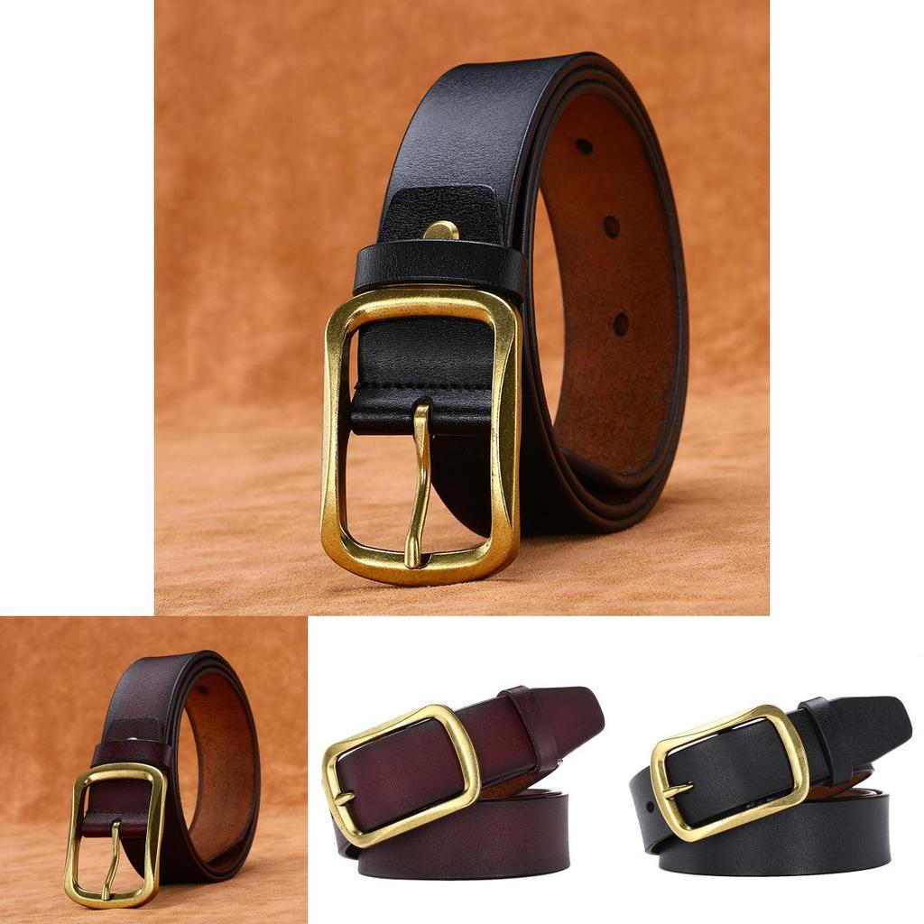 Genuine Leather Mens Belt With Two Layer Cowhide And Stylish Alloy Pin Buckle For Office Or Casual Outfits
