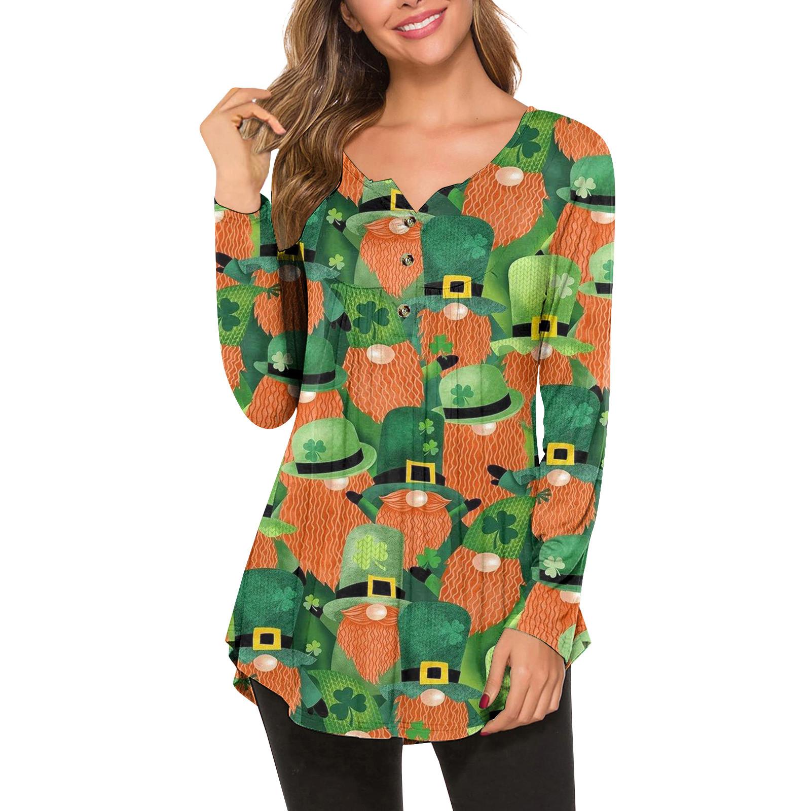 

Женская туника с длинным рукавом, свободные топы, повседневные топы больших размеров, плиссированная туника на пуговицах, повседневные летние весенние футболки, топы для женщин XL оранжевый