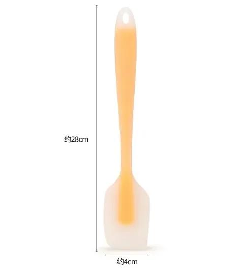 Tårtkräm Silikonskrapa Krämsskrapa Tårtverktyg Två Storlekar Halvtransparent Huvud Spatel Värmebeständigt Bakverktyg