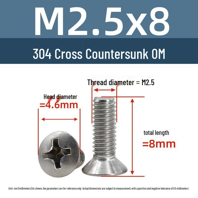 Yigu Stainless Steel Phillips Countersunk Screws M2-M6 Fasteners
