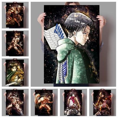 Anime útok na titána mužského hlavního hrdinu Malba Umělecká výzdoba domova Dětský pokoj Obývací pohovka Nástěnná výzdoba Kvalitní plátno Plakát