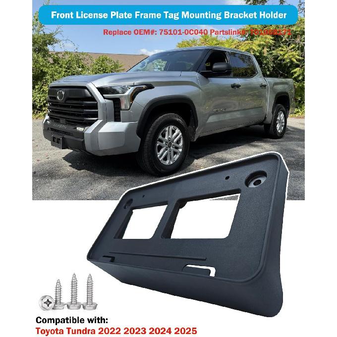 

Front License Plate Frame for Toyota Tundra 2022 2023 2024 2025 2026 Front Bumper License Plate Holder Mounting Bracket Cover Replace # 751010C040