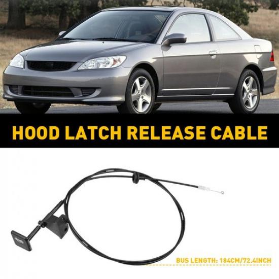Hood Latch Release Cable W/ Pull Handle For 74130S5DA01ZA 2001-2005 Honda Civic