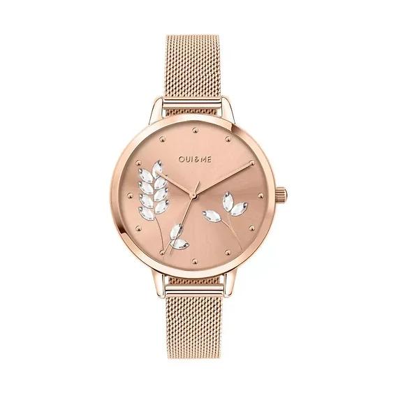 Oui & Me Orologio da Donna Grande Fleurette Acciaio Inossidabile Tono Oro Rosa Quarzo ME010155