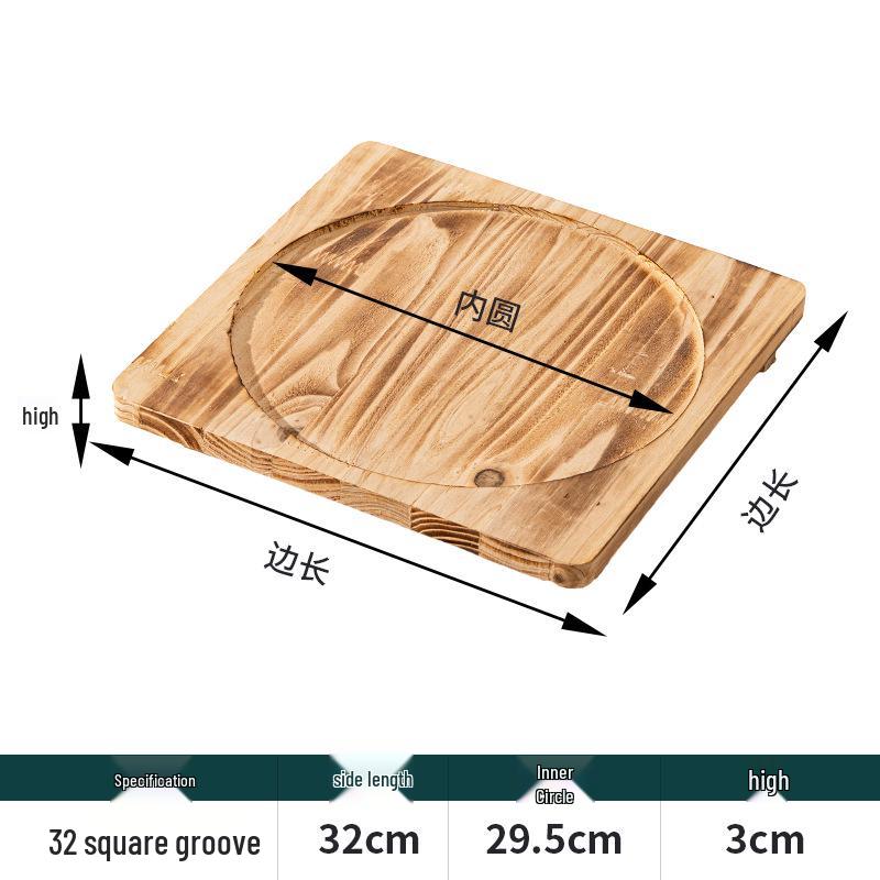 Heat-Resistant Wood Mat for Clay Pots and Stone Bowls – Anti-Scald, High-Temperature Insulation for Teppanyaki and Casserole Dishes