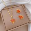 Maple Leaf Luxury Titanium Steel Banquet & Wedding Necklace - Versatile Internet Celebrity Clavicle Chain for Women