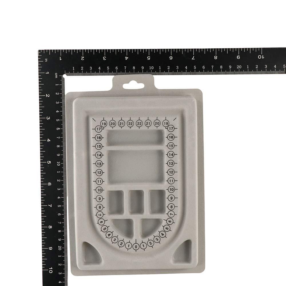 Tray Multi-functional Jewelry Design Tool DIY Necklace Tool Gray Flocked Bead Board Measuring Tool