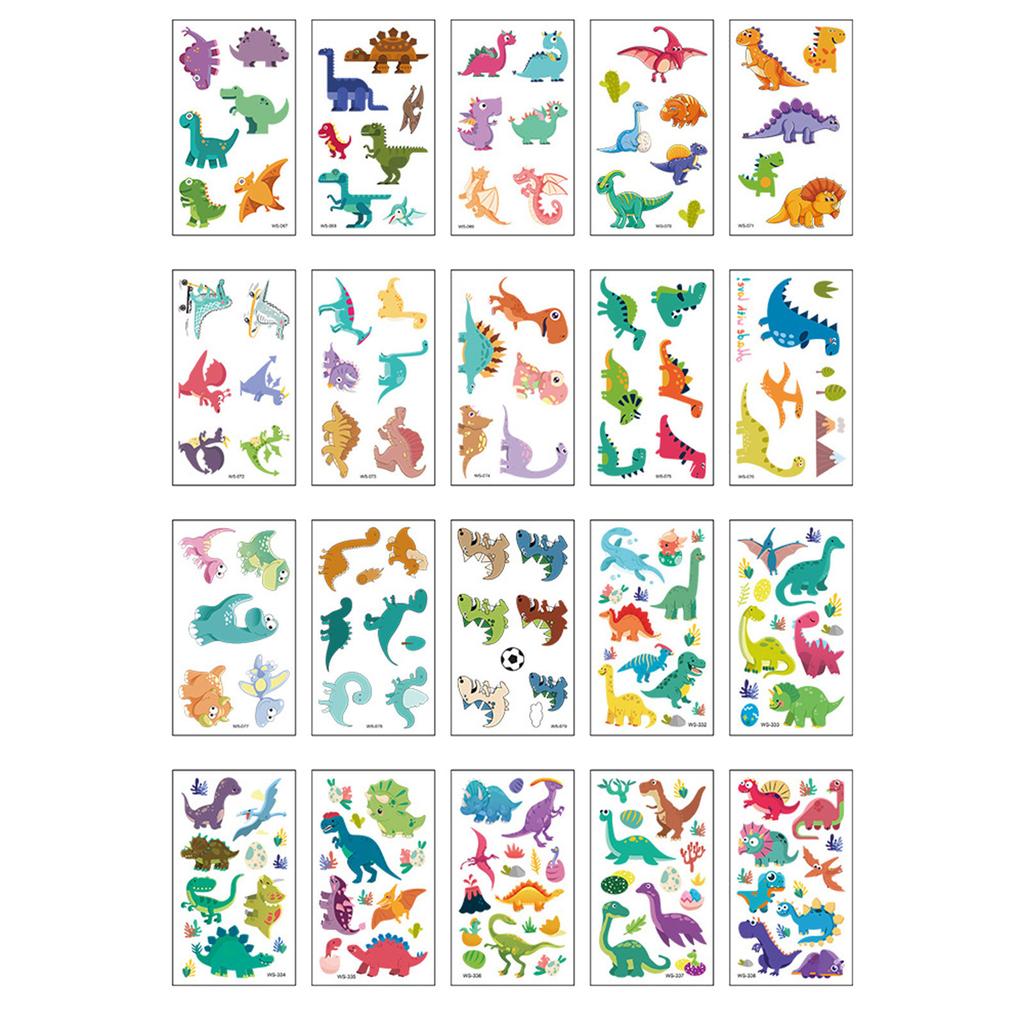 Kids Dino 20 Sheets Dinosaur Kids S Set Washable Temporary Stickers