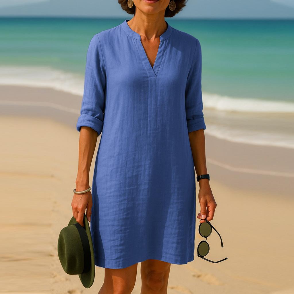 A Casual And Loose V-neck Elegant Dress For Women
