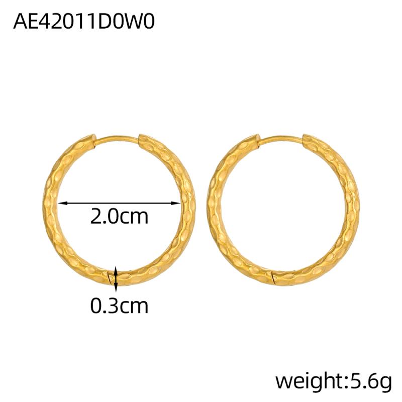 CARLIDANA New Trendy Earring Waterproof Tarnish Free 18K Gold Plated Dainty Bead Oval U Stainless Steel Hoop Earrings for Women
