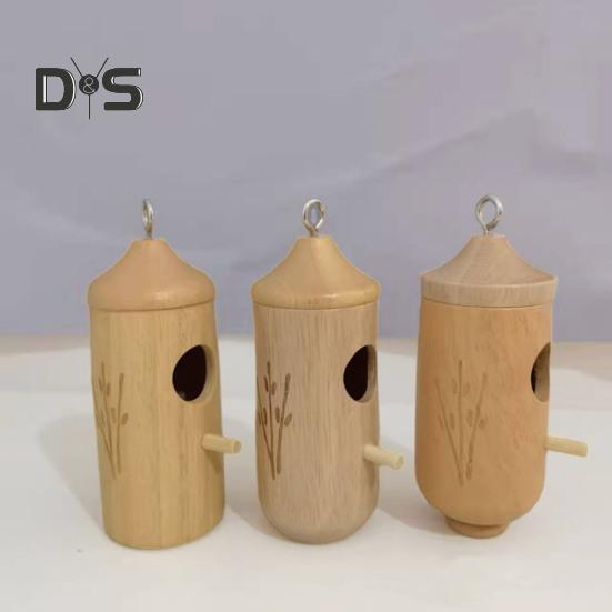 Wooden Hummingbird House for Outside Hanging Small Wildbird Nesting House for Outdoor Garden Porch Window Decor