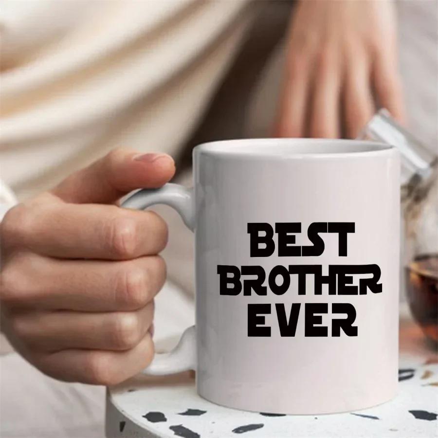 Luxury Ceramic Original Funny Coffee Cups and Mugs Best Brother Ever Mug Beer Cup Cups for Cafe Personalized Gift Drinkware Tea