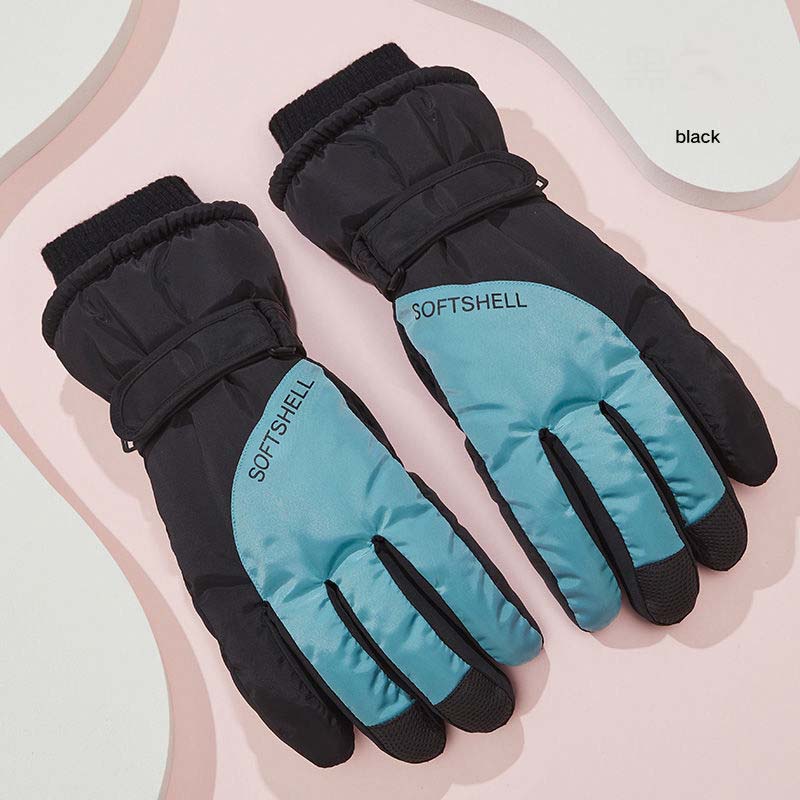 Ski Gloves Women's Riding Cold-proof Men's Winter Warmth Cute Plus Velvet Thick Down Cotton Gloves