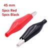 10pcs 28mm/35mm/45mm Metal Test Alligator Clips, G98 Crocodile Electrical Clamp Black Red Plastic Boot Car Battery Test Meter