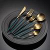 304 Stainless Steel Portuguese Knife and Fork Spoon Titanium-plated Gold Thick Western Tableware Paint Handle Wedding Gift