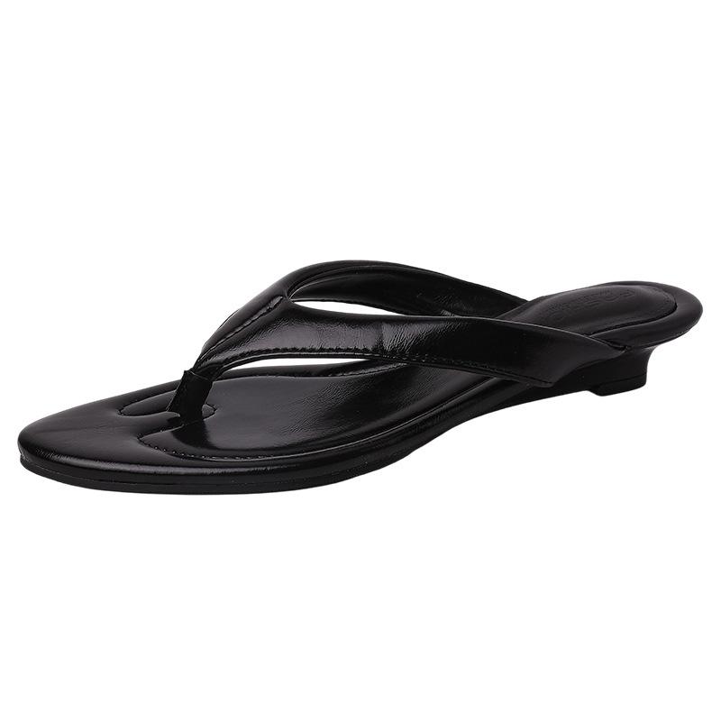 Retro Temperament Pointed Slope Heel Flip-flops Women's Summer New Outer Wear Temperament Toe Cool Slippers Women's Summer