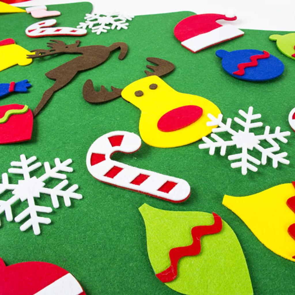 Felt Christmas Tree with Turnip Decorations for Children, Artificial Felt Christmas Decorations, Diy