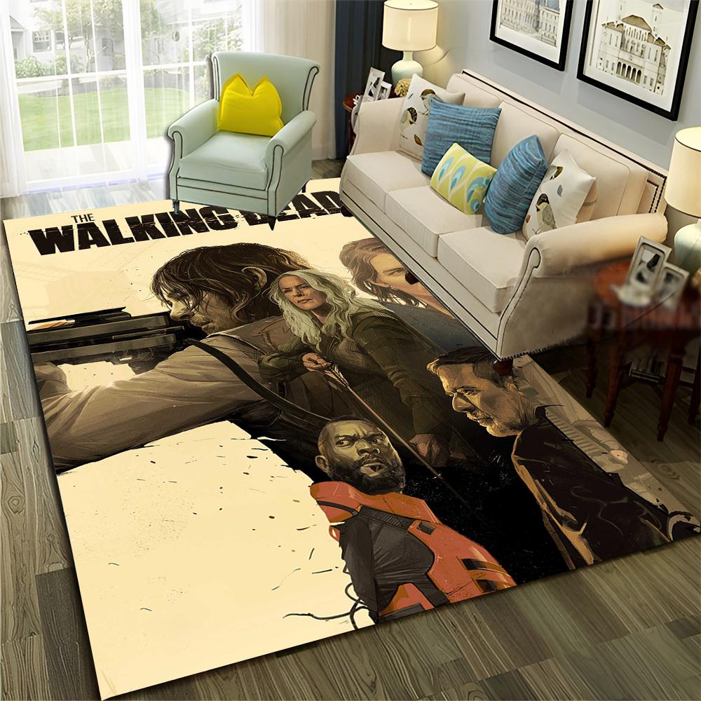TV Horror The Walking Dead TWD Tappeto per Casa Soggiorno Camera da Letto Divano Zerbino Decorazione, Tappeto Area Gioco Bambini Tappetino Antiscivolo