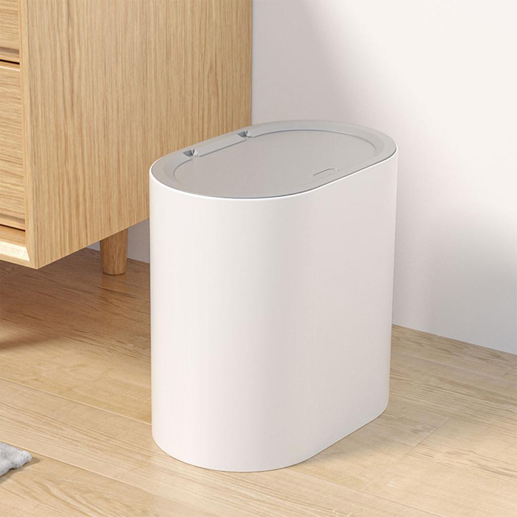 Toilet Push-open Lid Plastic Trash Can Household Toilet Trash Can Office Trash Can