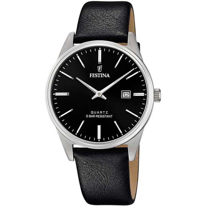 Montre - Festina - F20512-4 - Cuir Noir - Étanchéité 5 ATM - Affichage Analogique