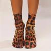 Leopard Large Flower Print Short Socks Summer Single Shoes Short Stockings High Elastic Comfortable Breathable Ultra-thin