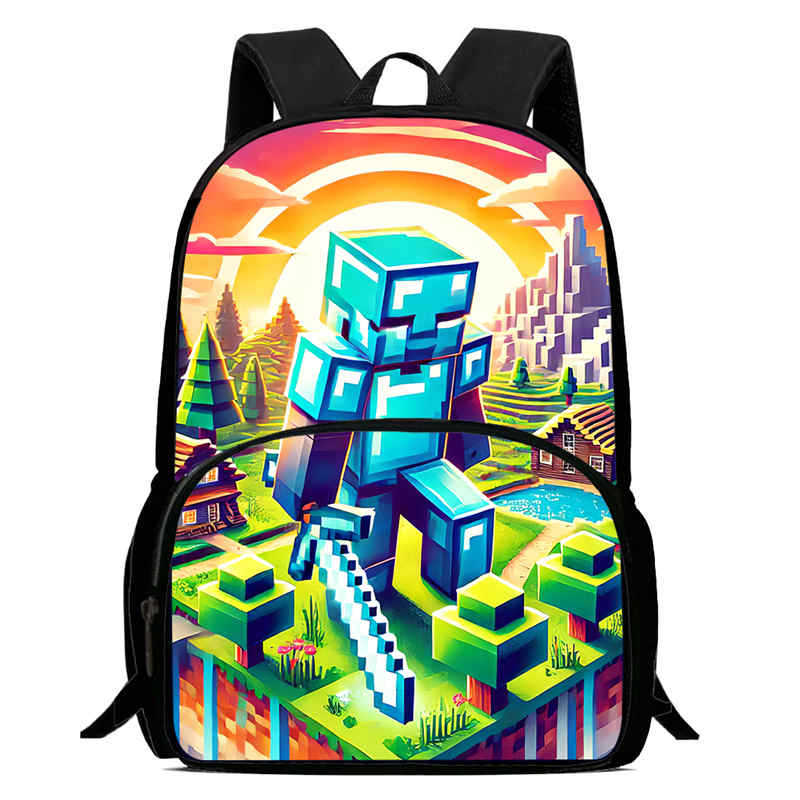 Minecraft Printed Backpack Children'S Elementary School Bag