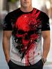 Skeleton Men's 3D Printed T-shirt, Vivid Crew Neck and Short Sleeves, for Summer Outings