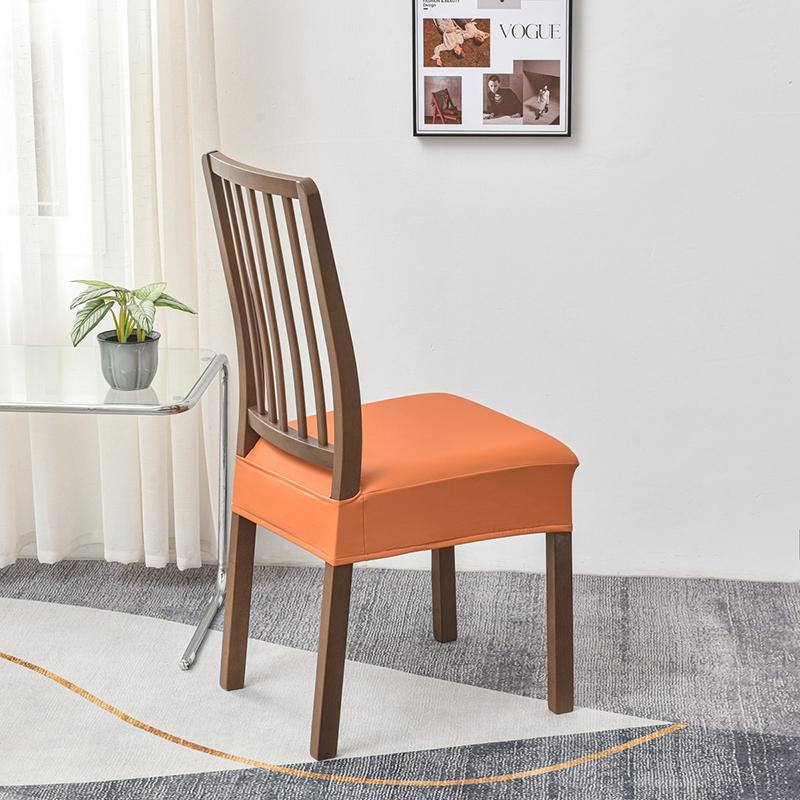 Elastic Square Chair Cover Waterproof PU Leather Home Dining Chair Seat Cover Decor Dust Slipcover Stool Cushion Removable