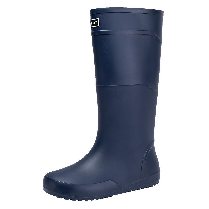 Water shoes extra high tube flat rain shoes men's closure plus fixed cotton lint long rain boots size waterproof glue shoes winter