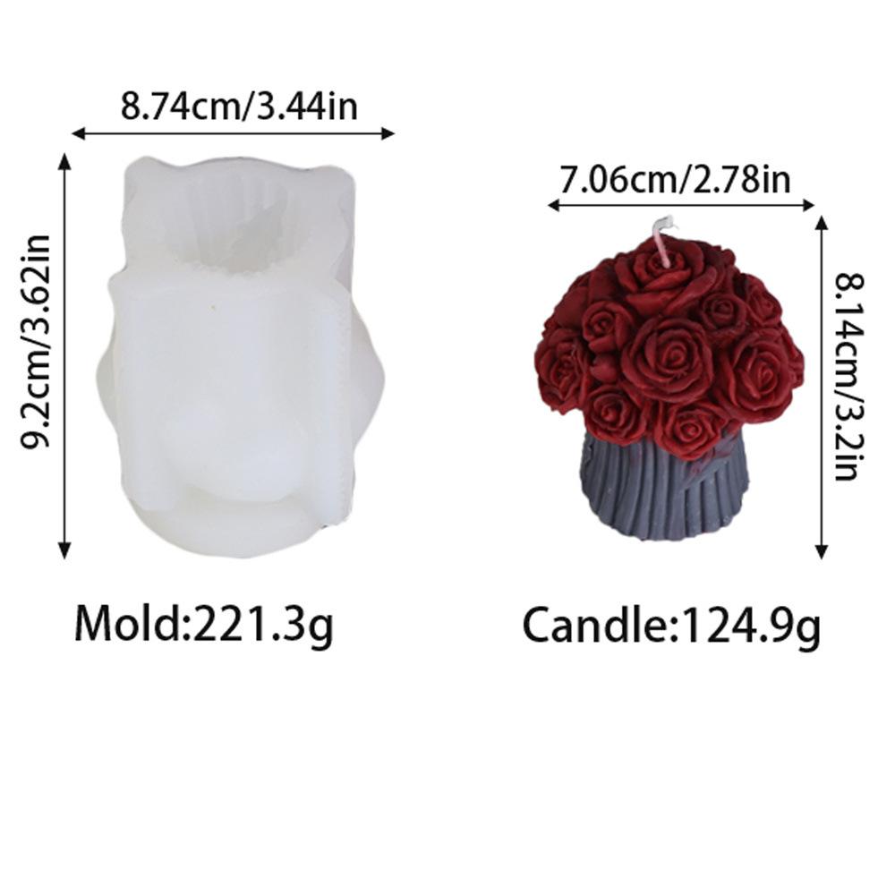 New DIY Flower Pot Candle Silicone Mold 3D Rose Tulip Shaped Aromatherapy Candle Gypsum Resin Decoration Valentine's Day Gift