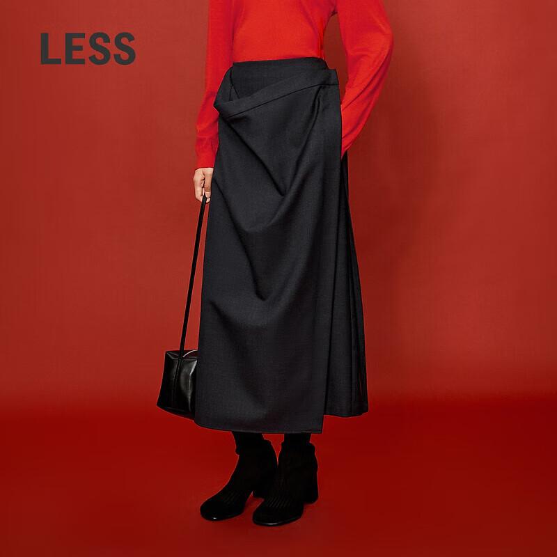 LESS Irregular Slit Mid-Length Skirt L